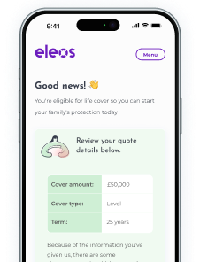 Eleos app screenshot with a positive eligibility outcome